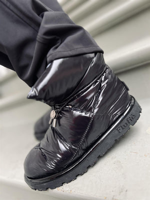 Flufie Fl shiny boot jet black winter boots